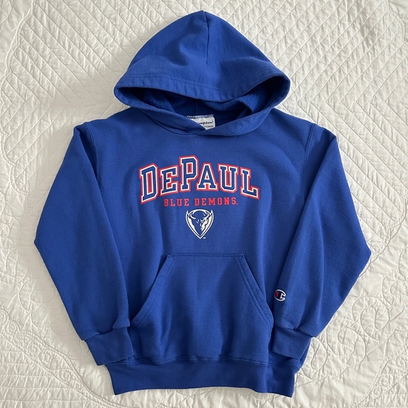 DePaul University Blue Demons Champion Youth Hoodie Sweatshirt Pullover - Picture 1 of 8